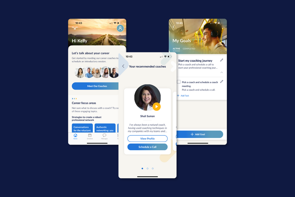 career coaching product screenshots